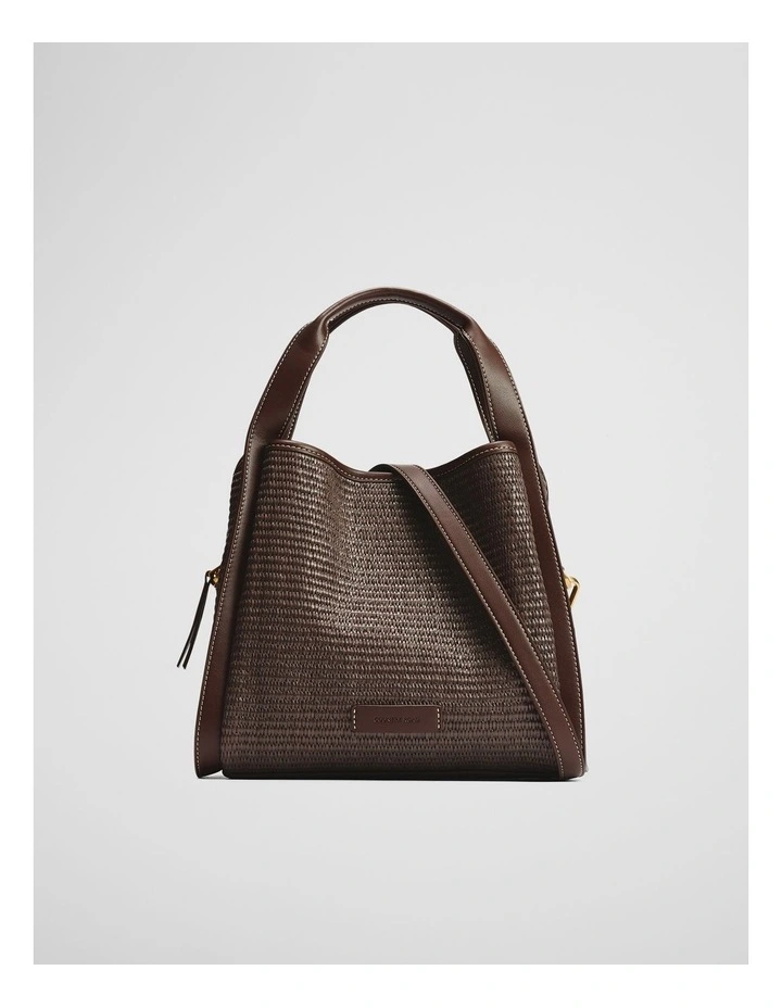 Middle Zip Crossbody Bag in Chocolate image 1