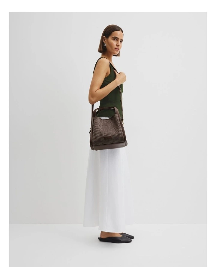 Middle Zip Crossbody Bag in Chocolate image 2