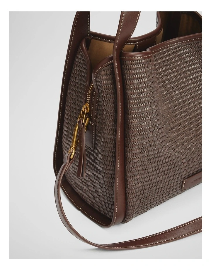 Middle Zip Crossbody Bag in Chocolate image 3