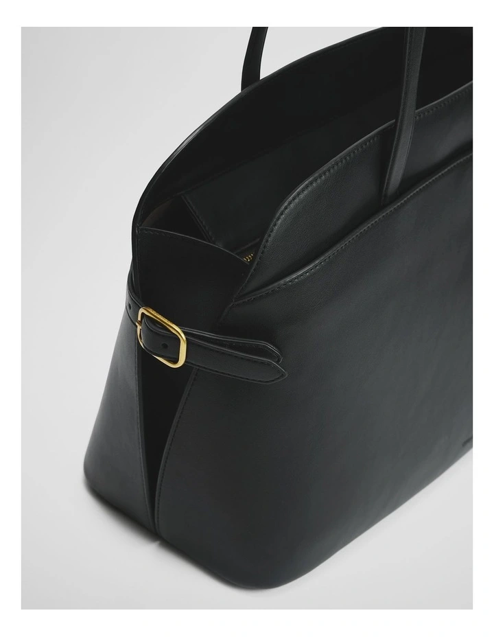 Buckle Detail Tote in Black image 3