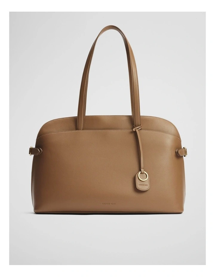Buckle Detail Tote in Cognac image 1