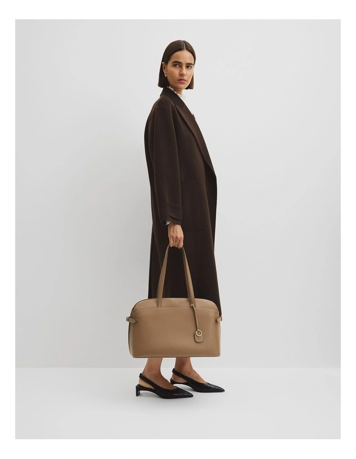 Buckle Detail Tote in Cognac image 2