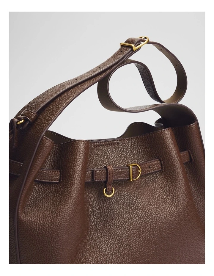 Soft Gathered Shoulder Bag in Espresso image 3