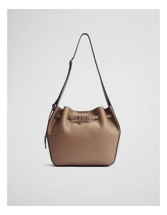 Soft Gathered Shoulder Bag in Cognac