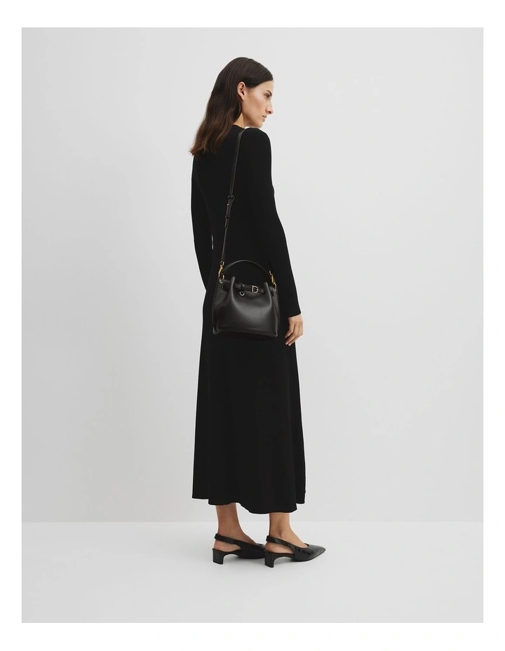 Top Handle Mini Bag in Black image 2