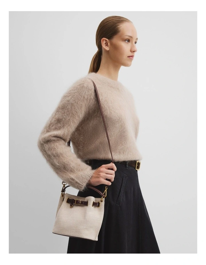 Top Handle Mini Bag in Camel image 2