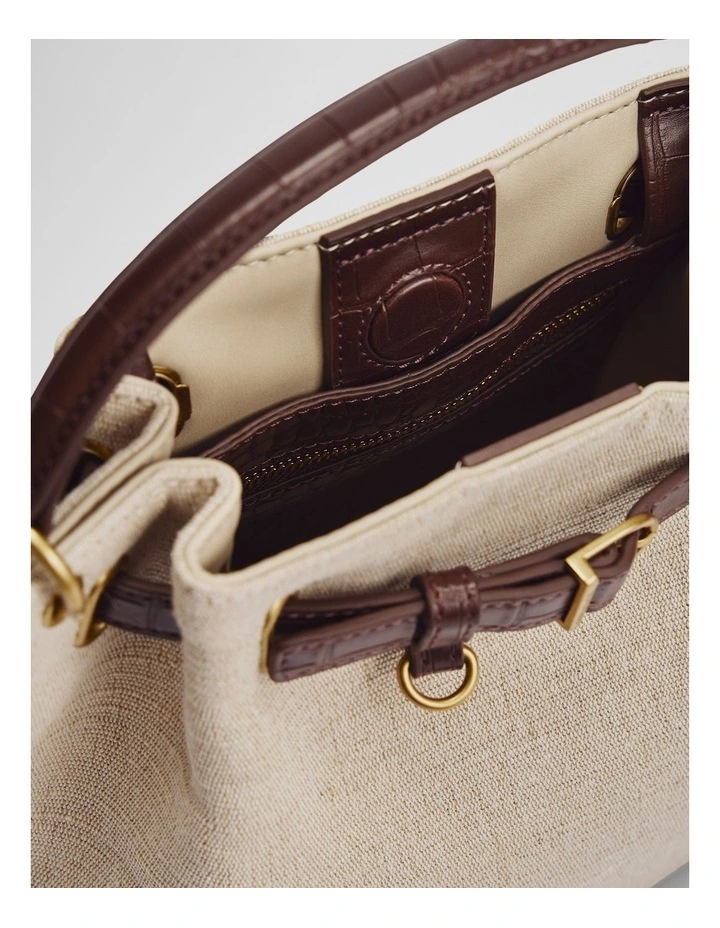 Top Handle Mini Bag in Camel image 3