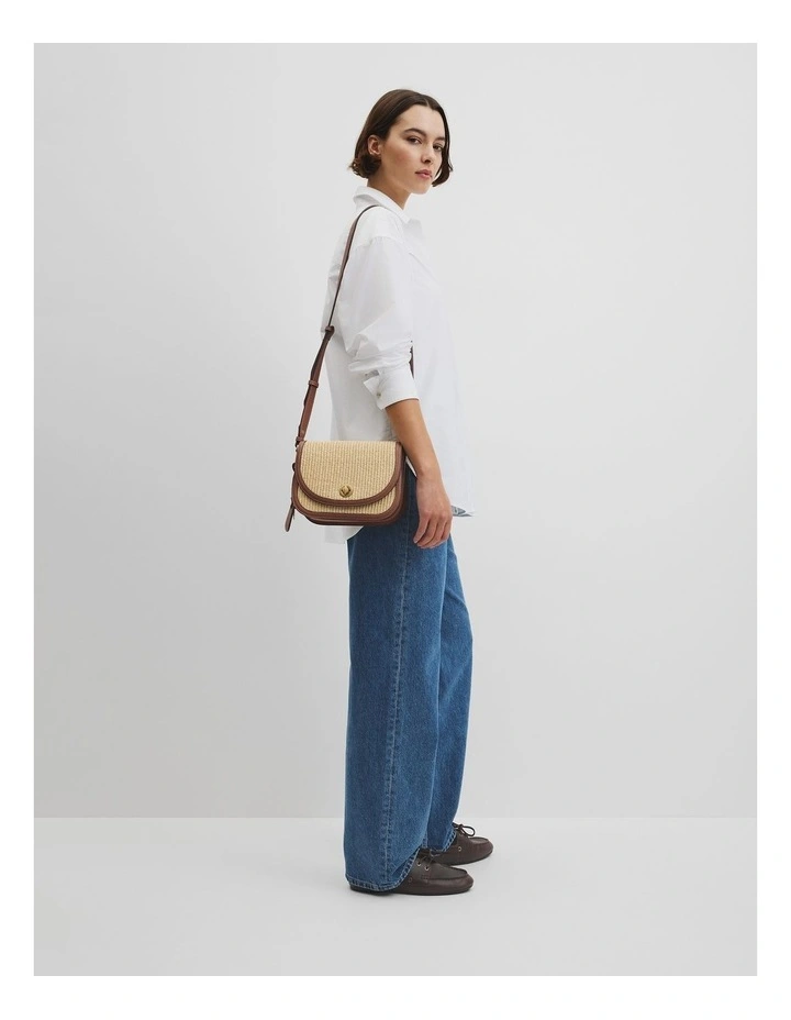 Saddle Crossbody Bag in Tan image 2