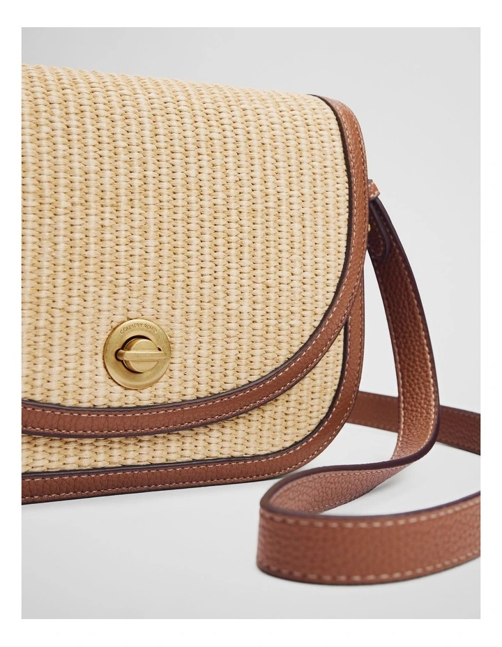 Saddle Crossbody Bag in Tan image 4