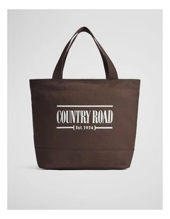 Australian Cotton Printed Heritage Shopper in Espresso