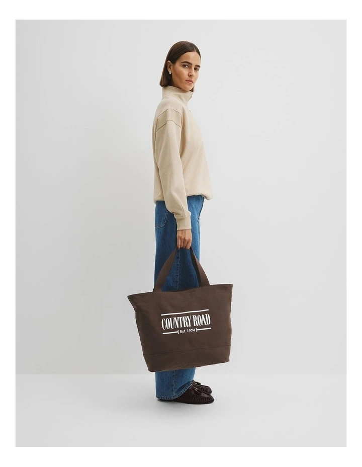 Australian Cotton Printed Heritage Shopper in Espresso image 2