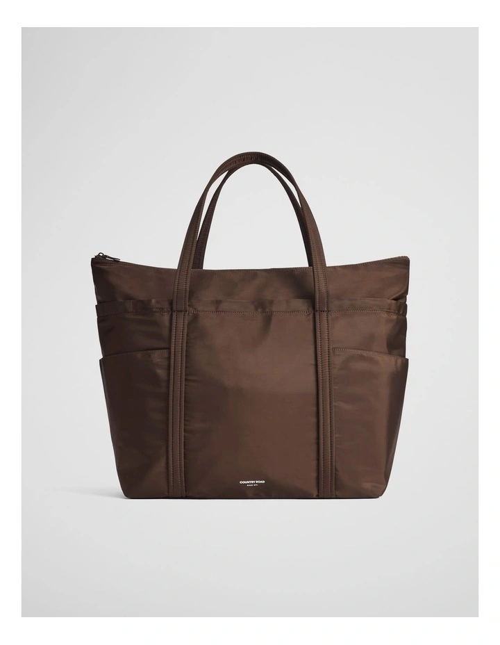 Recycled Polyester Shopper Tote in Espresso image 1
