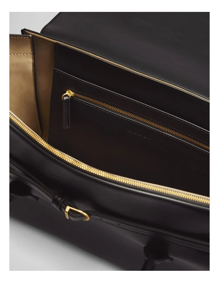 Top Flap Shoulder Bag in Black image 2