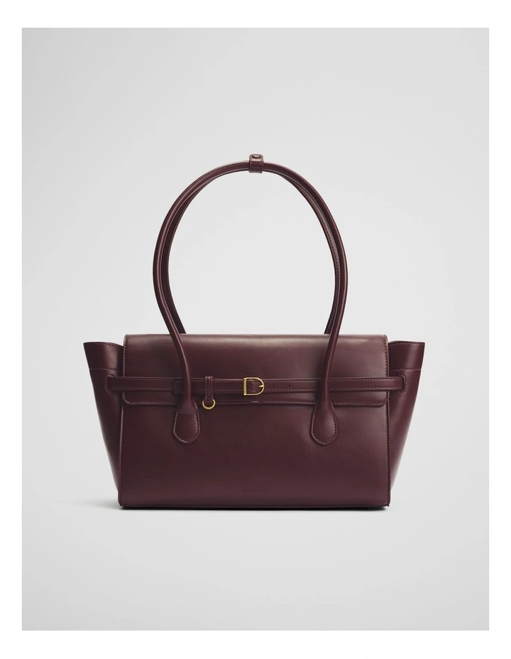 Top Flap Shoulder Bag in Bordeaux image 1