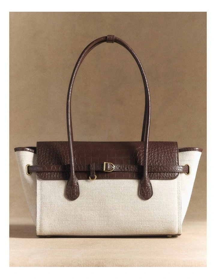 Top Flap Shoulder Bag in Camel image 2