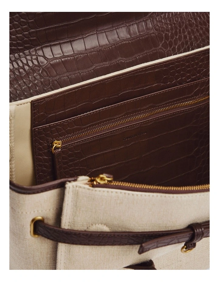 Top Flap Shoulder Bag in Camel image 3