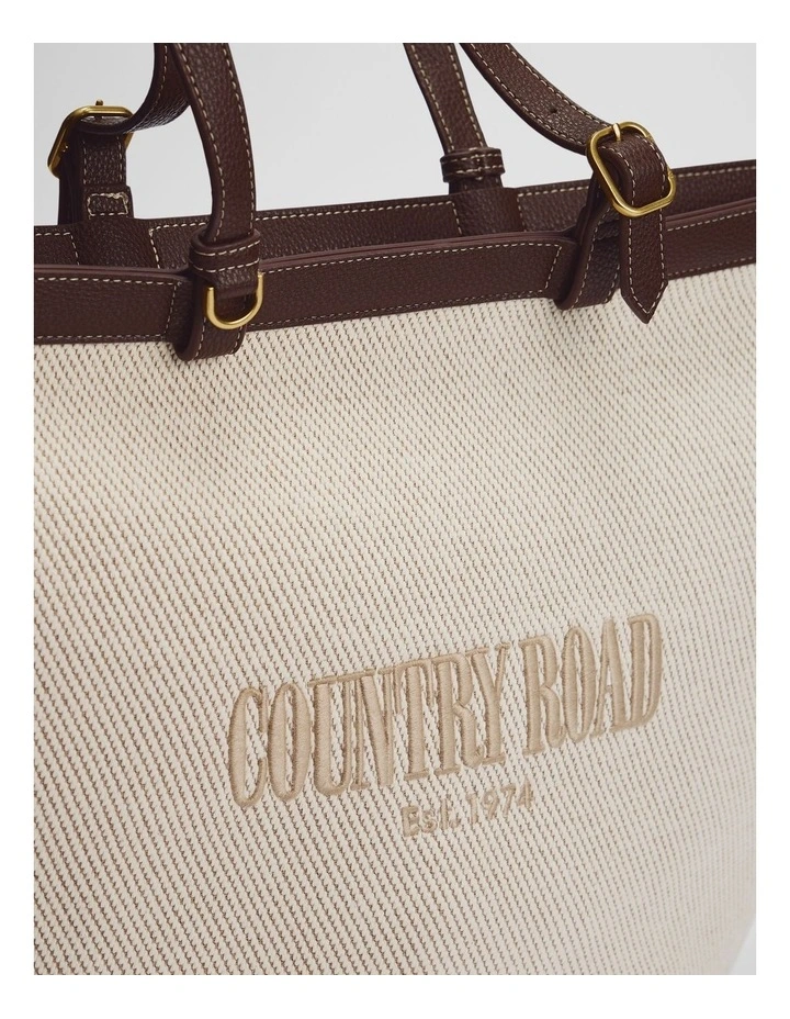 Curved Logo Shopper in Sand image 4