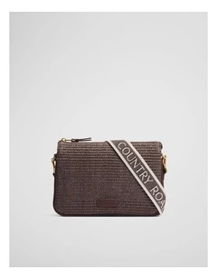 Woven Tri Crossbody Bag in Chocolate