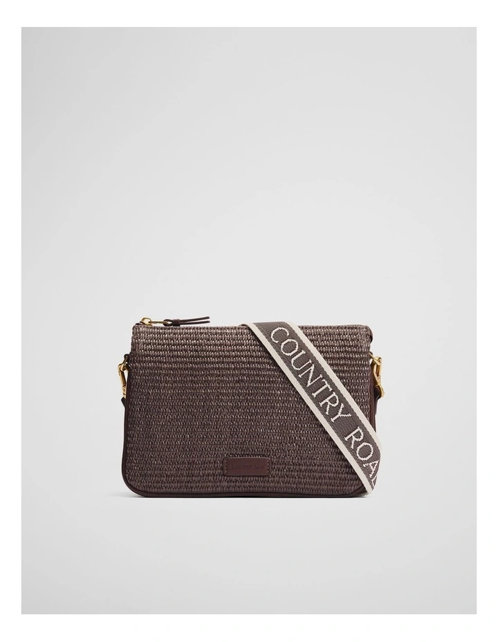 Woven Tri Crossbody Bag in Chocolate image 1