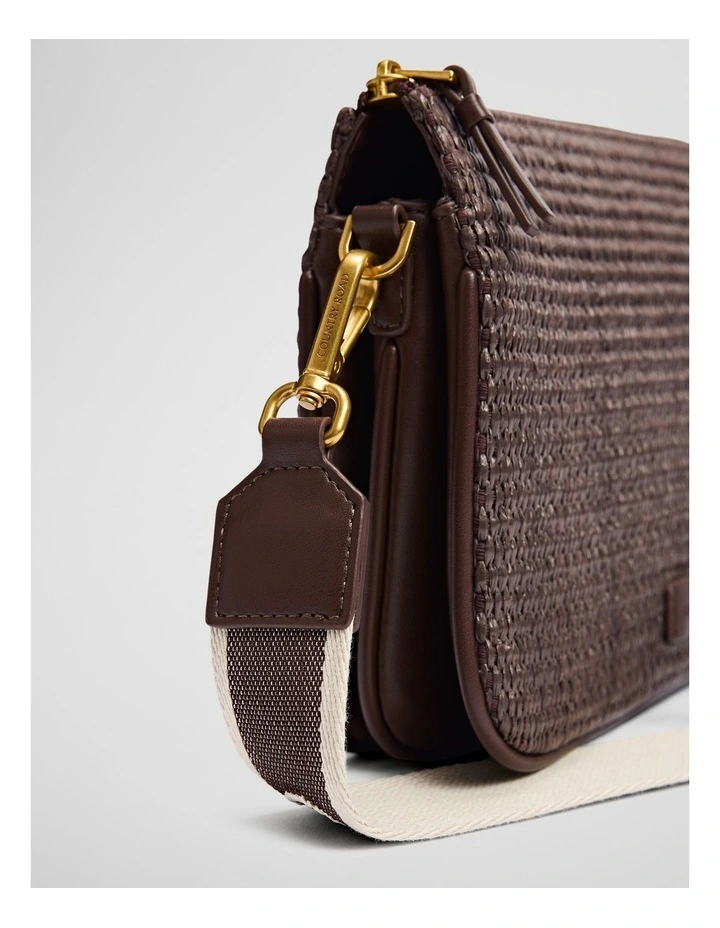 Woven Tri Crossbody Bag in Chocolate image 3