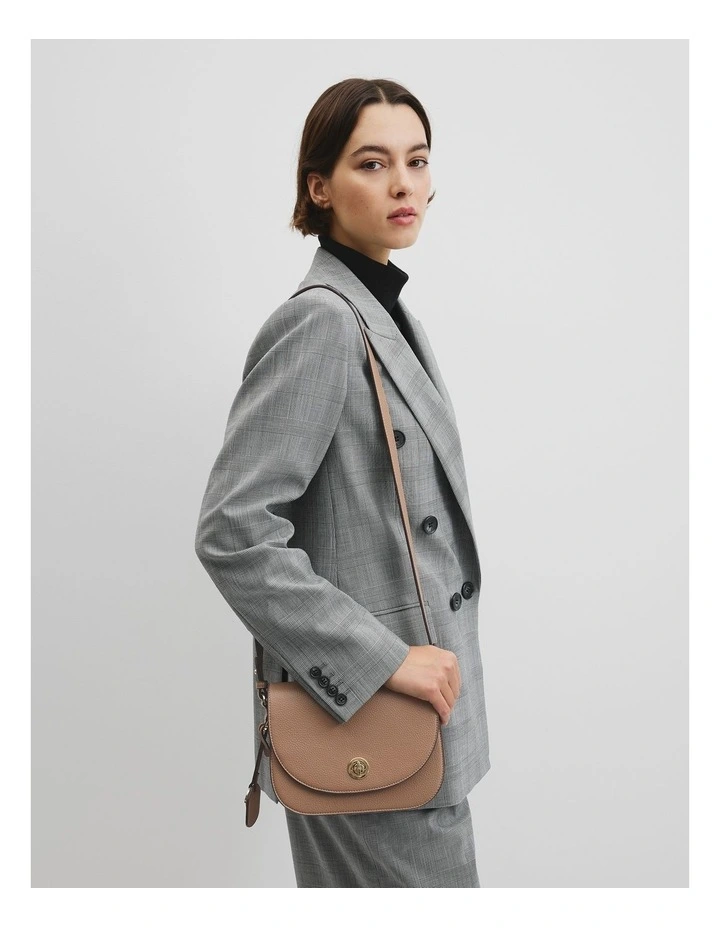 Saddle Crossbody Bag in Cognac image 2