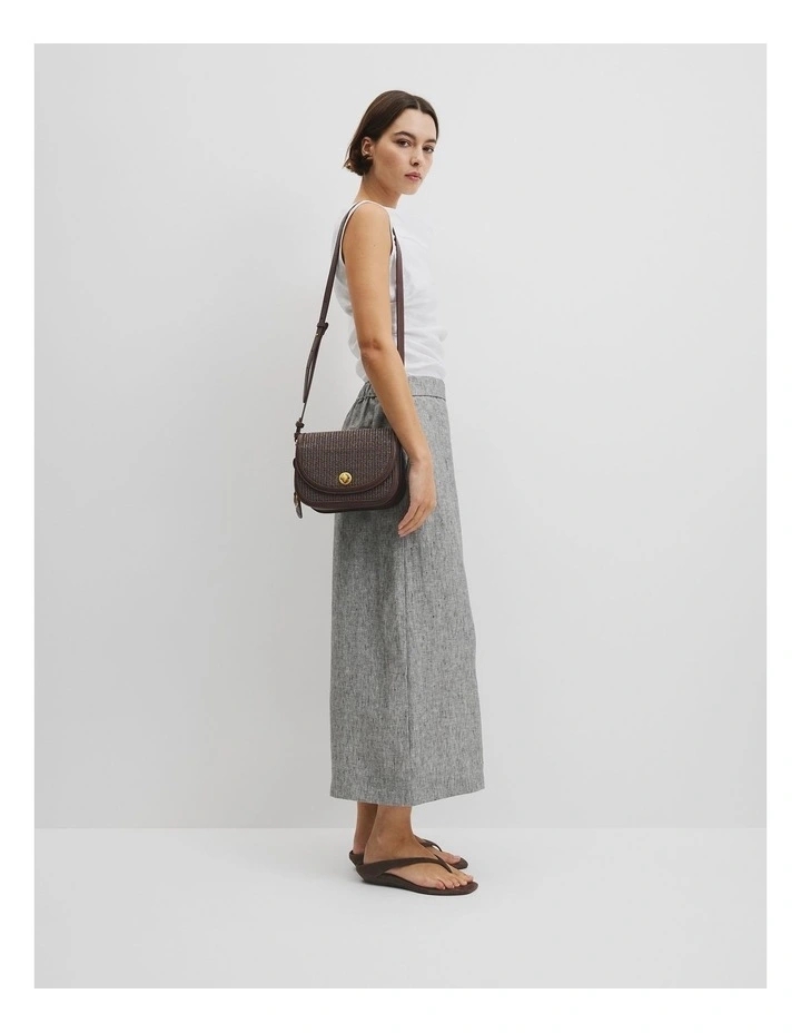 Saddle Crossbody Bag in Chocolate image 2