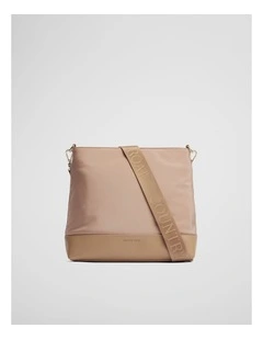Soft Top Zip Crossbody in Light Sand