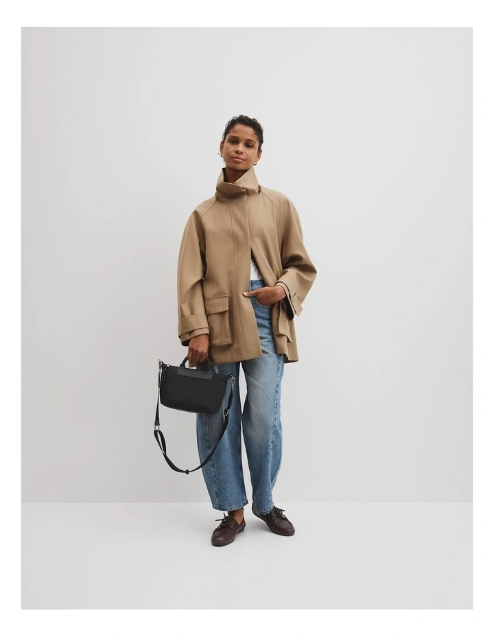 Soft Top Handle Crossbody in Black image 2