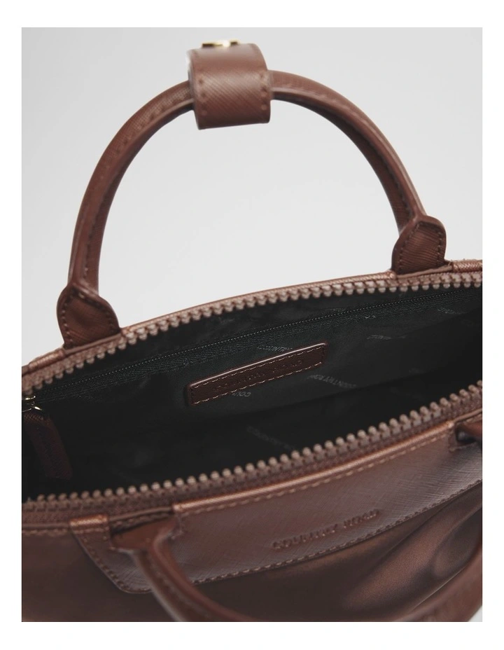 Soft Top Handle Crossbody in Mocha image 3
