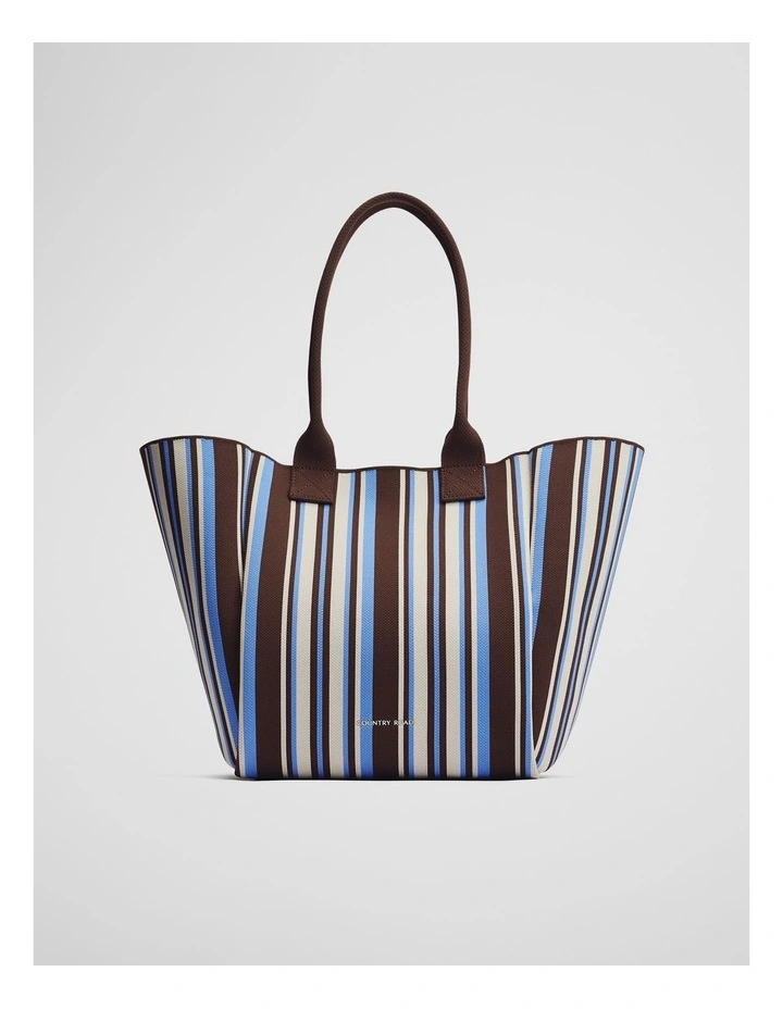 Stripe Knit Shopper in Blue Multi image 1