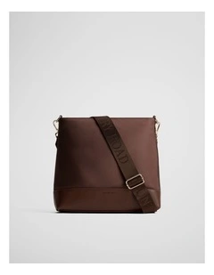 Soft Top Zip Crossbody Bag in Mocha