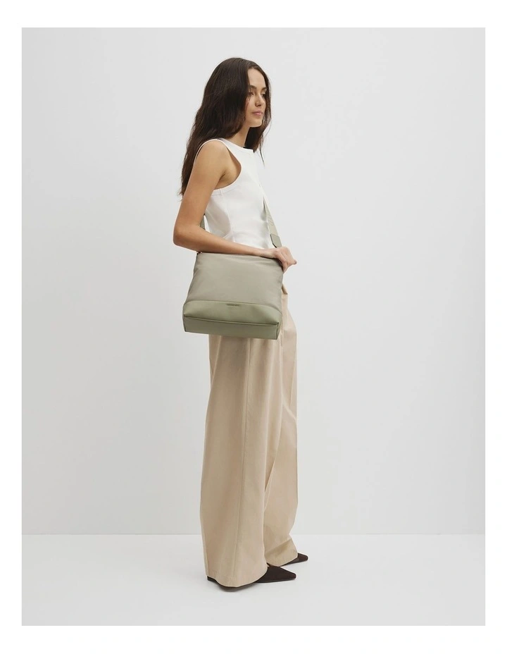 Soft Top Zip Crossbody Bag in Light Sage image 2