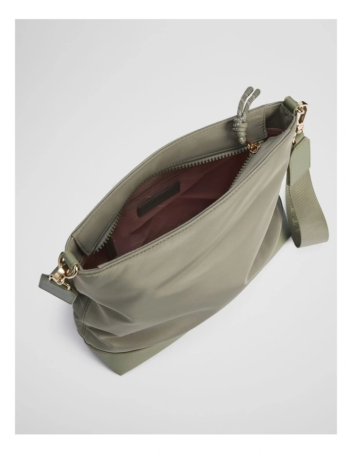 Soft Top Zip Crossbody Bag in Light Sage image 4
