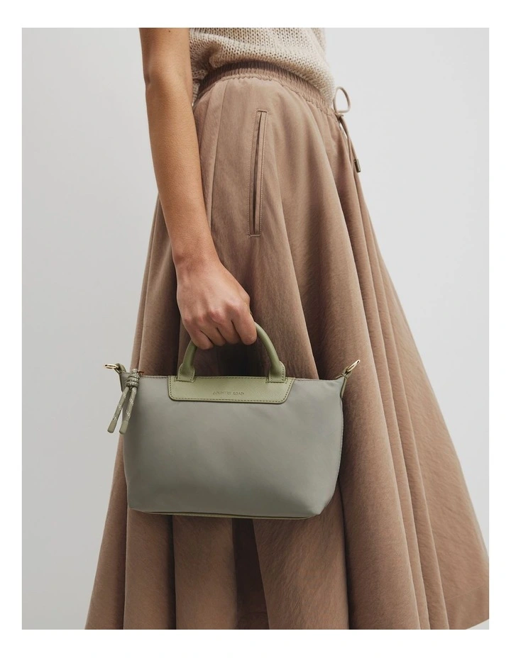 Soft Top Handle Crossbody Bag in Light Sage image 2