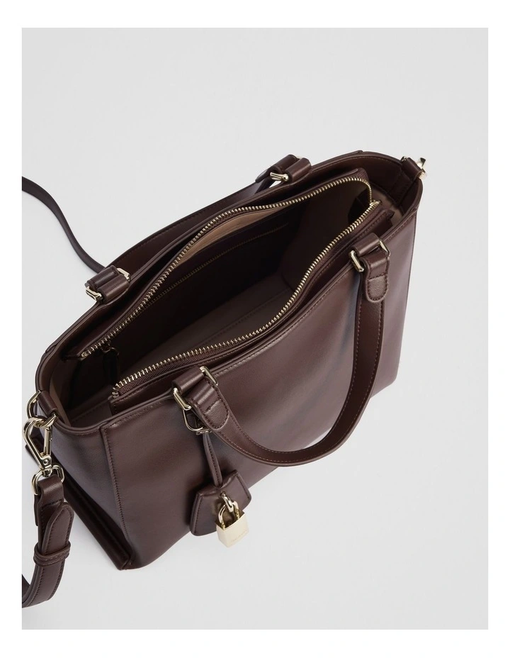 Cr Lock Crossbody Bag in Mocha image 4