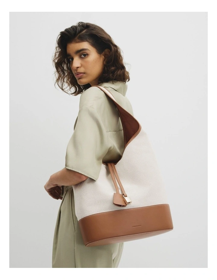 Cr Lock Hobo Bag in Tan image 2