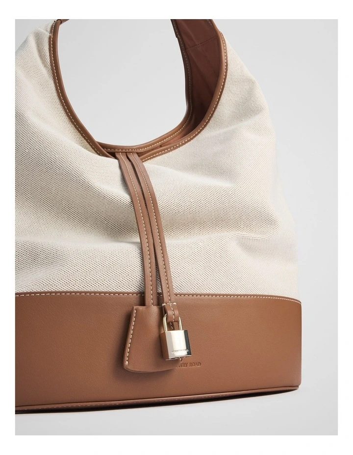 Cr Lock Hobo Bag in Tan image 3