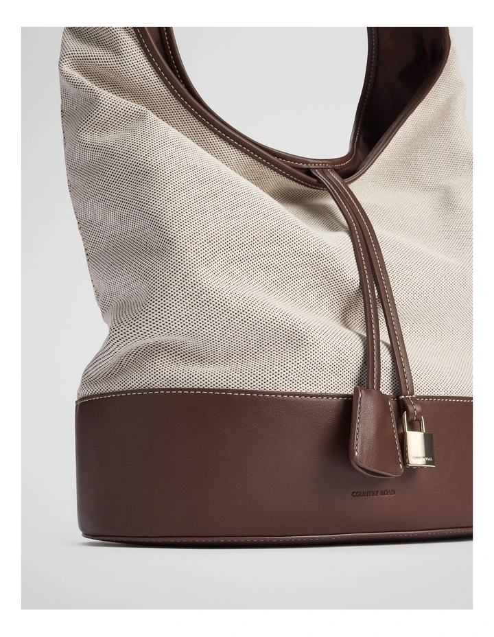 Cr Lock Hobo Bag in Mocha image 3