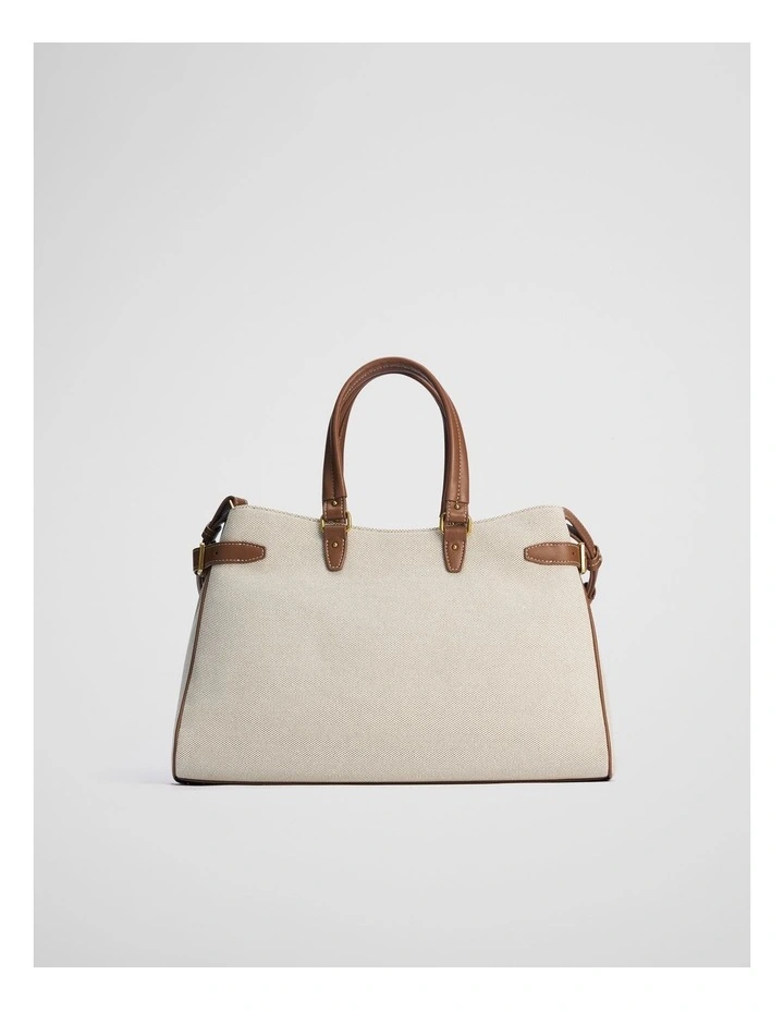 Large Stud Detail Bag in Tan image 5