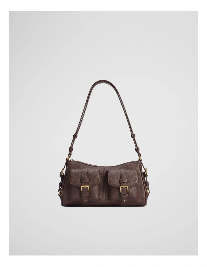 Stud Detail Shoulder Bag in Mocha image 1
