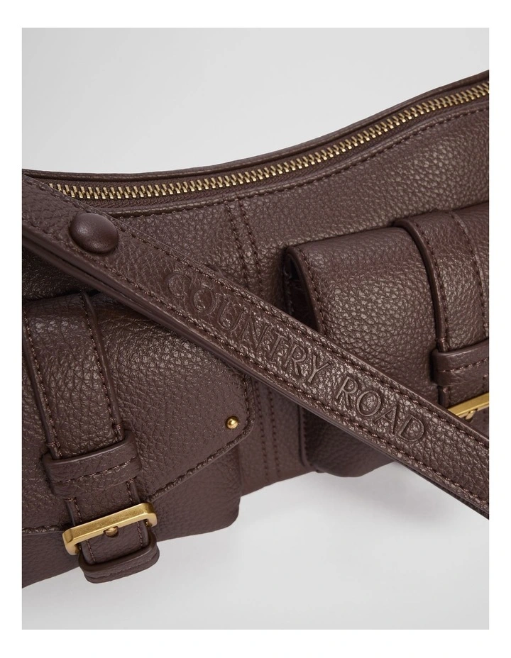Stud Detail Shoulder Bag in Mocha image 3