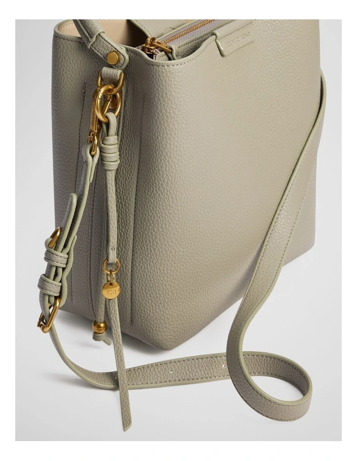 Spliced Bucket Bag in Light Sage image 3