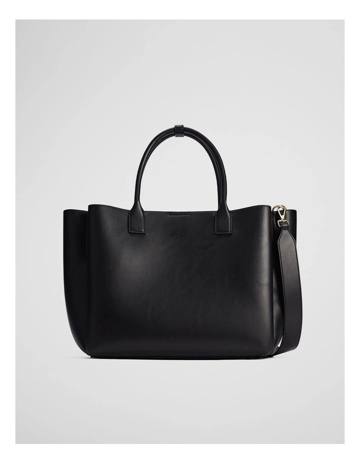 Panelled Work Tote in Black image 1