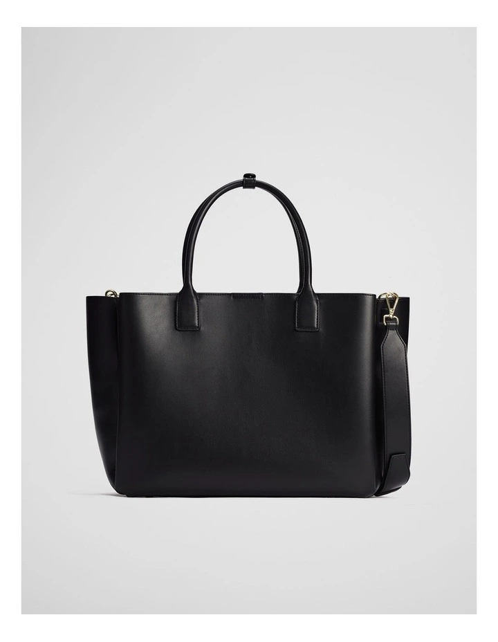 Panelled Work Tote in Black image 5