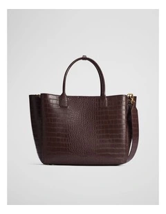 Panelled Work Tote in Chocolate