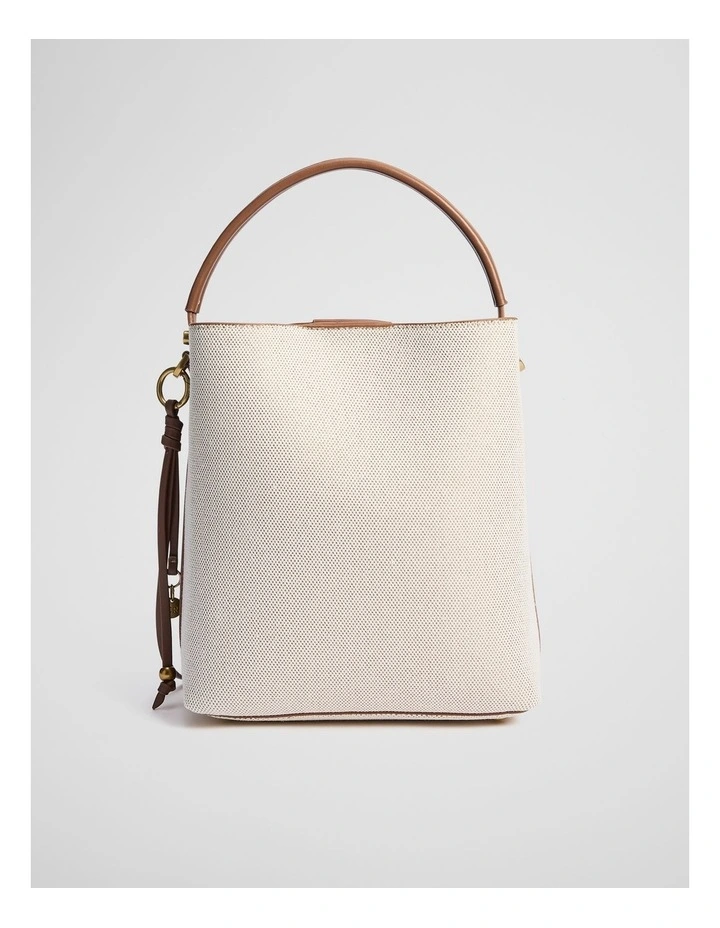 Spliced Bucket Bag in Natural image 5