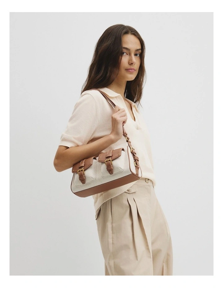 Stud Detail Shoulder Bag in Tan image 2