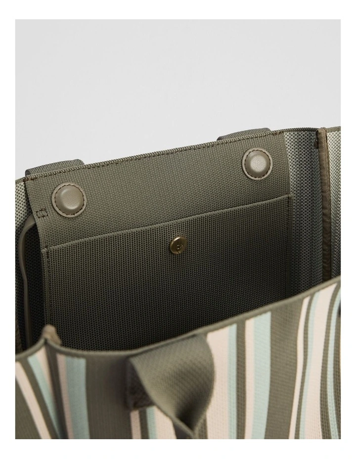 Stripe Knit Shopper in Thyme image 4