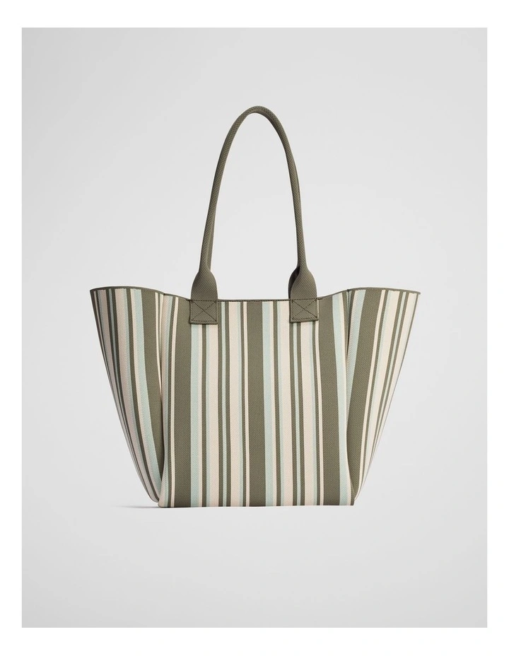 Stripe Knit Shopper in Thyme image 5