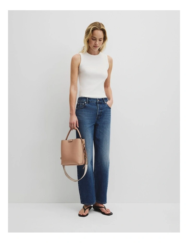 Spliced Bucket Bag in Foundation image 2